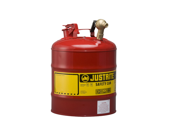 Justrite 7150150 Red Type I Steel Shelf Safety Can with Bottom