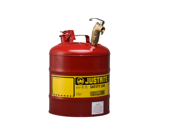 Justrite 7150140 Red Type I Steel Shelf Safety Can with Bottom Lab