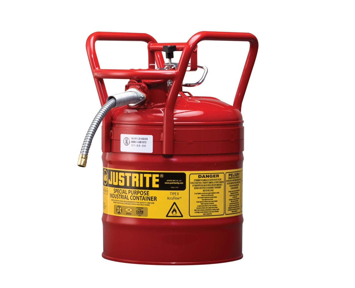 Justrite 7150110 - 5 Gallon Type I Red Safety Gas Can with Funnel