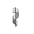 48"D Horizontal 3/4" Welded Infill Non-Code Spiral Stair Kit - Primed Steel - 85"H - 152"H