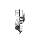 60"D Horizontal 3/4" Welded Infill Code Compliant Spiral Stair Kit - Primed Steel - 85"H - 152"H