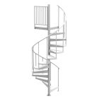 White 48"D Endurance Non-Code Spiral Stair Kit - Powder Coated Aluminum - 85" - 152"