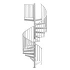 White 60"D Endurance Code Compliant Spiral Stair Kit - Powder Coated Aluminum - 85" - 152"