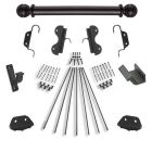 Quiet Glide Rolling 20"W Non-Rolling Library Ladder with Non-Skid Feet (Hardware Only) Kit - Black Finish