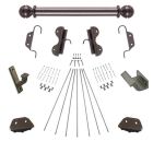 Quiet Glide Rolling 20"W Non-Rolling Library Ladder with Non-Skid Feet (Hardware Only) Kit - Oil Rubbed Bronze
