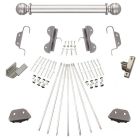 Quiet Glide Rolling 16"W Non-Rolling Library Ladder with Non-Skid Feet (Hardware Only) Kit - Satin Nickel Finish