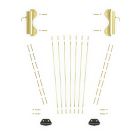 Quiet Glide Non-Rolling Library Ladder Kit (Hardware Only) - Brushed Satin Brass Finish - Sliding Hook Fixtures	