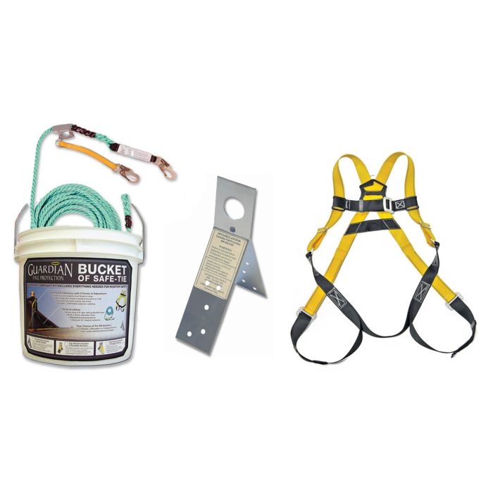 Guardian Bucket of Safe-Tie Fall Protection Kit with Stainless Steel Anchors