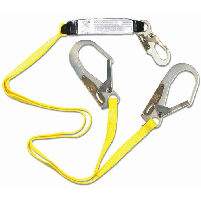 Guardian 01231 - 6' Double-Leg Shock Pack Lanyards with Rebar Hook Ends