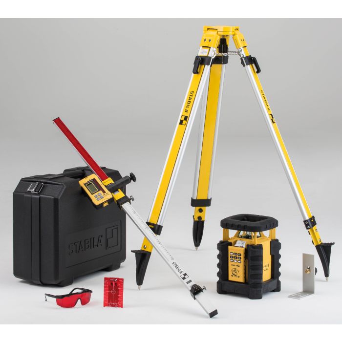 Stabila 05700 LAR 350 Rotary Laser with Dual Slope - 9 Piece Set