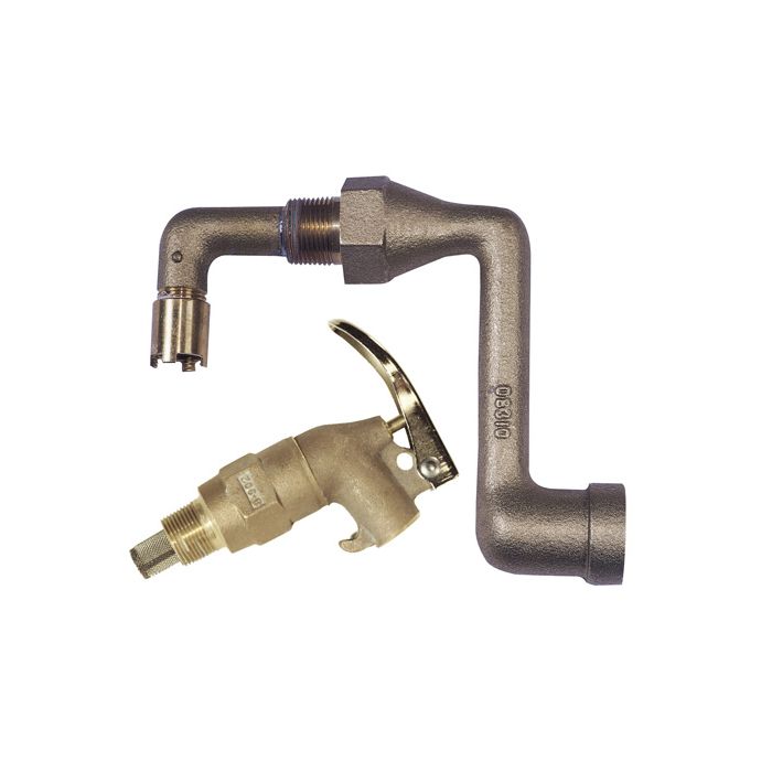 Justrite 08308 Brass Drum Siphon Adapter with Brass Self Close Faucet for Draining 30 & 55 Gallon Drums