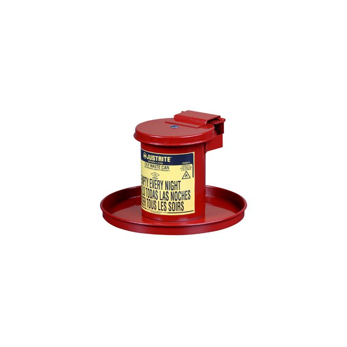 Justrite 09400 Steel Benchtop Solvent Safety Can with Self-Closing Lid - 0.45 Gallons