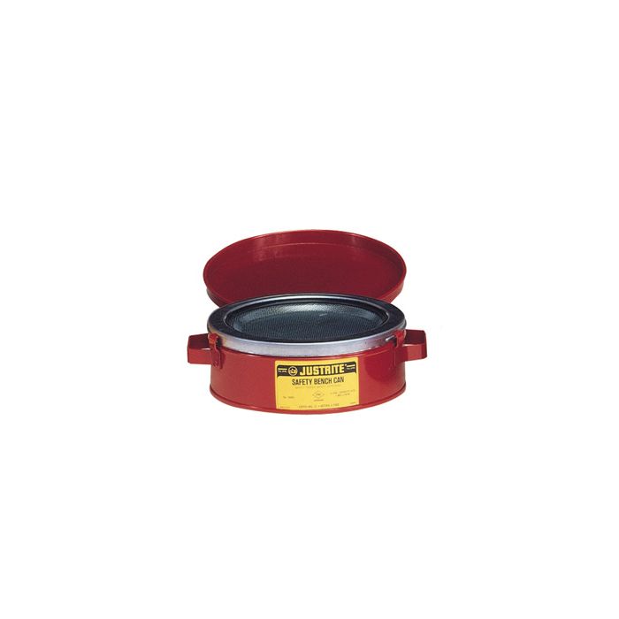Justrite 10171 Yellow Steel Bench Can for Solvents - 1 Quart