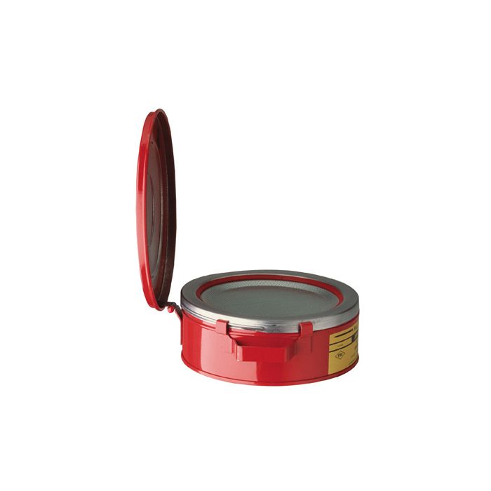 Justrite 10295 Red Steel Bench Can for Solvents - 2 Quart