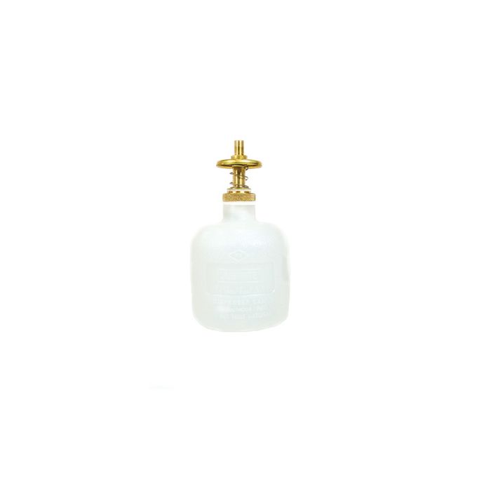 Justrite 14005 Translucent Non-Metallic Dispensing Can with Brass Dispenser Valve - 8 Ounce