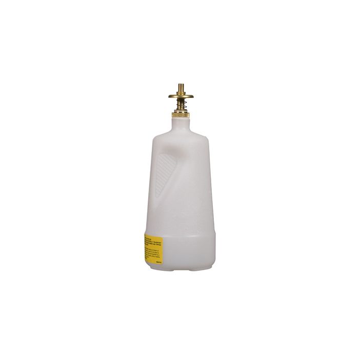Justrite 14012 Translucent Polyethylene Dispensing Can with Brass Dispenser Valve - 1 Quart