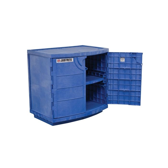 Justrite 24180 Polyethylene Corrosives/Acid Cabinet - Holds 36 x 2-1/2 Liter Bottles