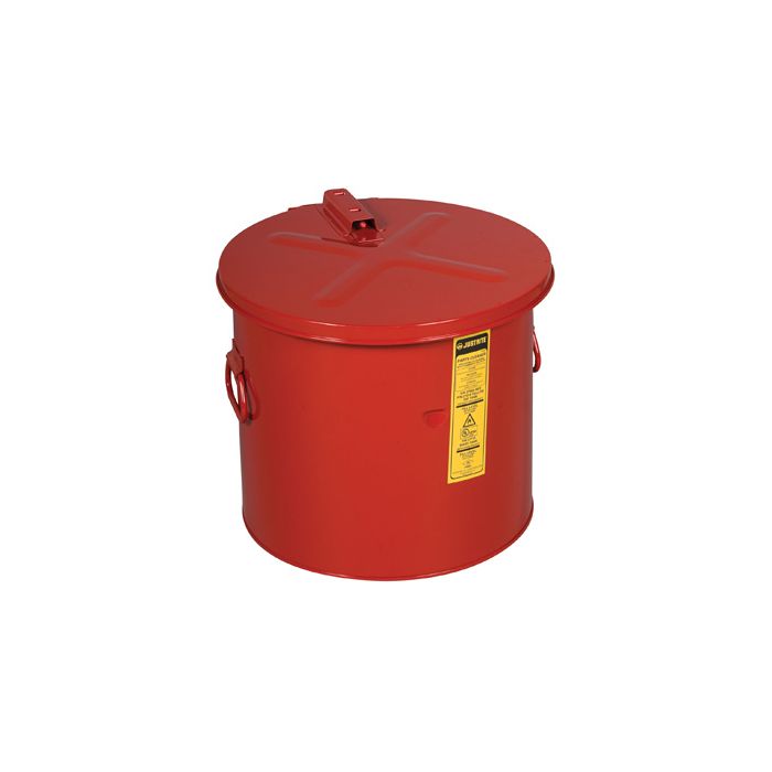 Justrite 27608 Steel Red Dip Tank for Parts Cleaning - Self-Close Cover with Fusible Link - 8 Gallon