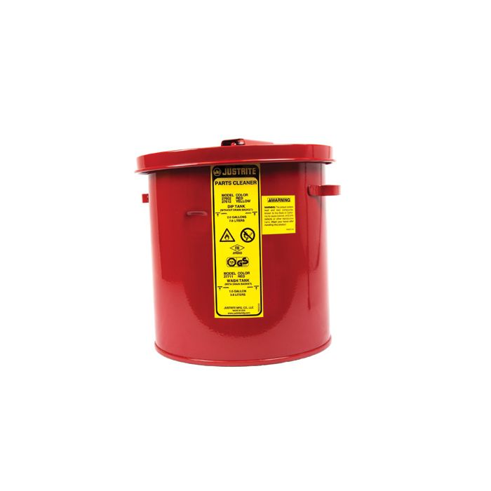 Justrite 27711 Wash Tank and Parts Basket - Self-Close Lid with Fusible Link - 1 Gallon