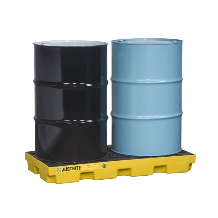Justrite 28654 - Yellow EcoPolyBlend Accumulation Center - 2 Drum