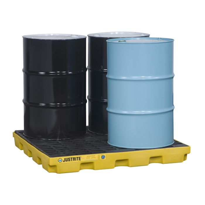 Justrite 28656 - Yellow EcoPolyBlend Accumulation Center - 4 Drum