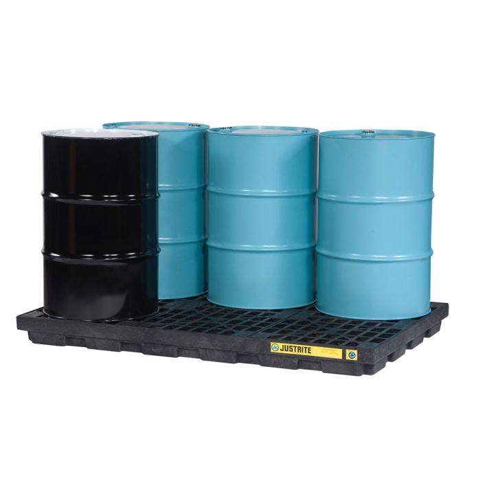 Justrite 28659 - Black EcoPolyBlend Accumulation Center - 6 Drum