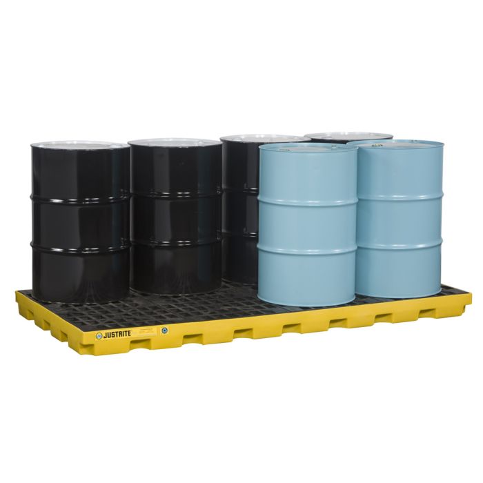 Justrite 28660 - Yellow EcoPolyBlend Accumulation Center - 8 Drum