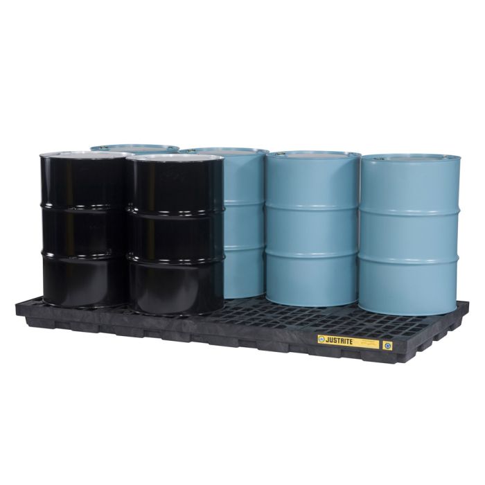 Justrite 28661 - Black EcoPolyBlend Accumulation Center - 8 Drum