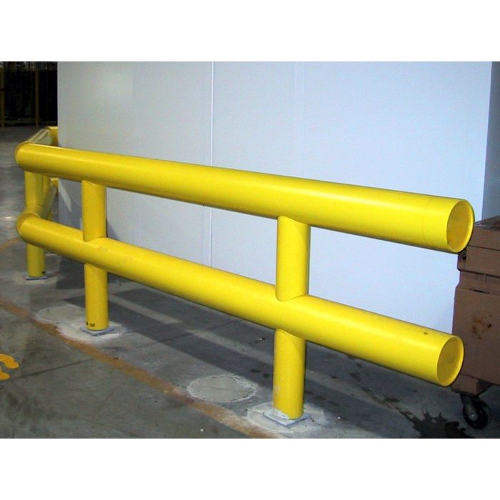 Ideal Shield Vehicle Stopper Double Crossbar Heavy Duty In-Ground Mount Guard Rails with 24