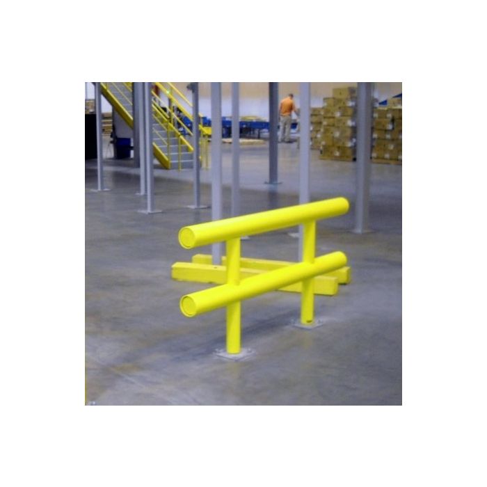Ideal Shield Vehicle Stopper Double Crossbar Standard Duty In-Ground Mount Guard Rails with 24\