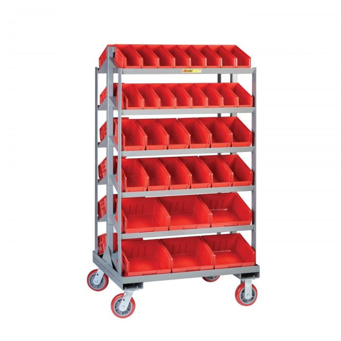 Little Giant 6BC-3036-6PY Sloped Shelf Bin Cart