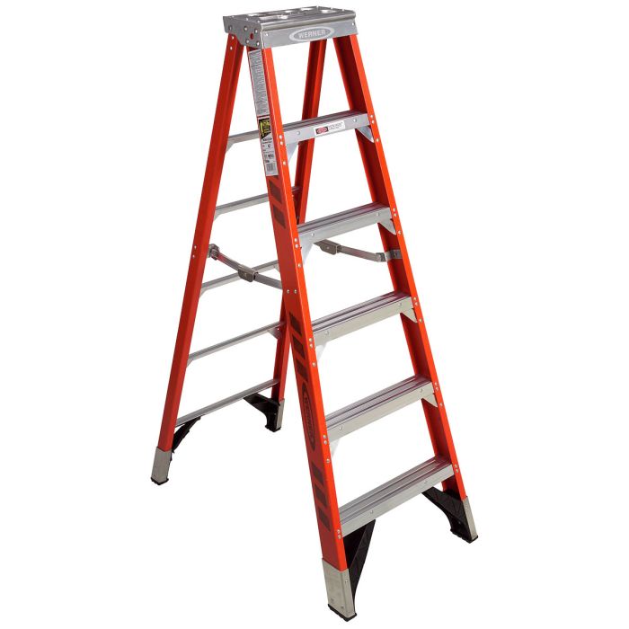 Werner 7400 Series Fiberglass Single Sided Stepladders
