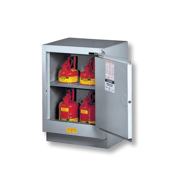 Justrite 15 Gallon Left Hinge Under Fume Hood Flammables Cabinets -Silver