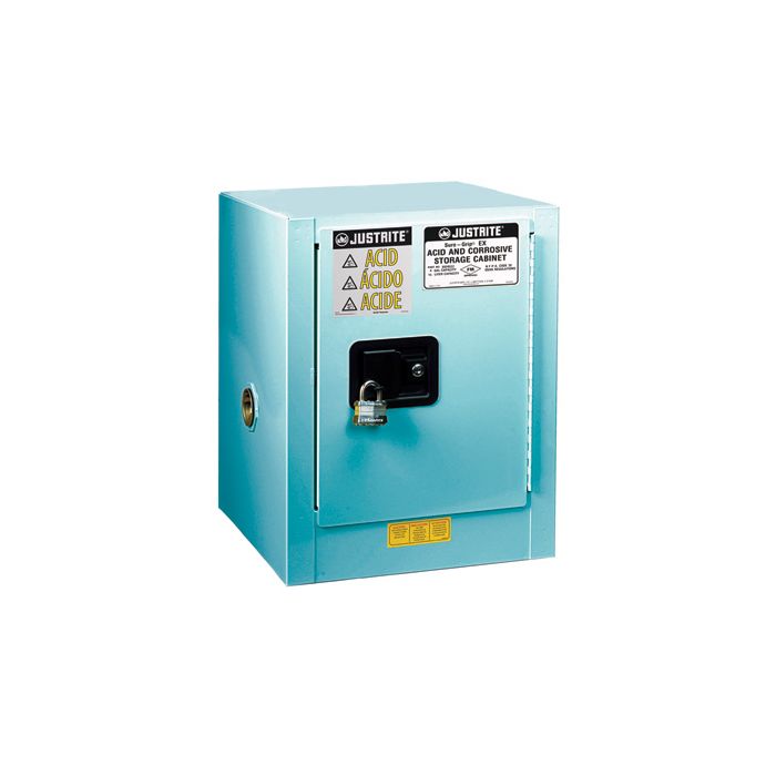 Justrite 4 Gallon Chemcor Lined Countertop Corrosives Safety Cabinets with 1 Shelf