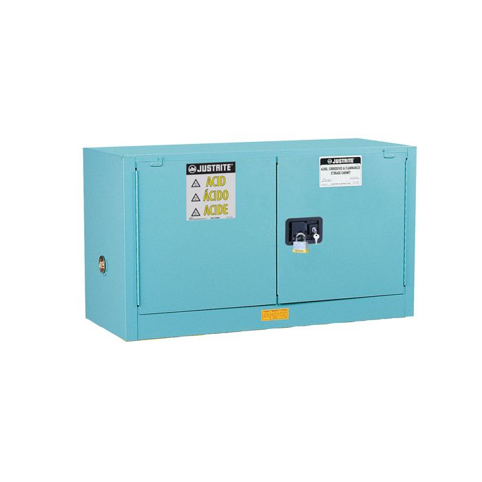 Justrite 17 Gallon Chemcor Lined Piggyback Corrosives Safety Cabinets with 1 Shelf