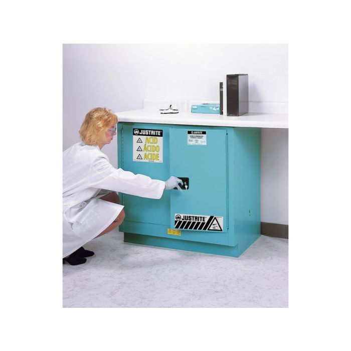 Justrite Undercounter Sure-Grip EX Corrosives Safety Cabinets - 23 Gallon
