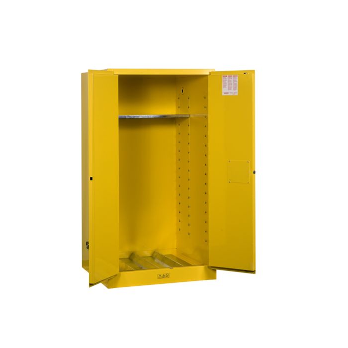 Justrite 896220 - 55 Gallon Self-Close Sure-Grip EX Vertical Drum Cabinet with Drum Support