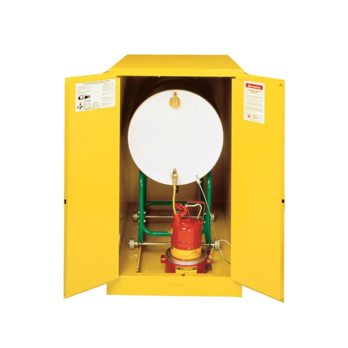 Justrite 899300 - 55 Gallon Manual Close Sure-Grip EX Horizontal Drum Cabinet with Cradle Track
