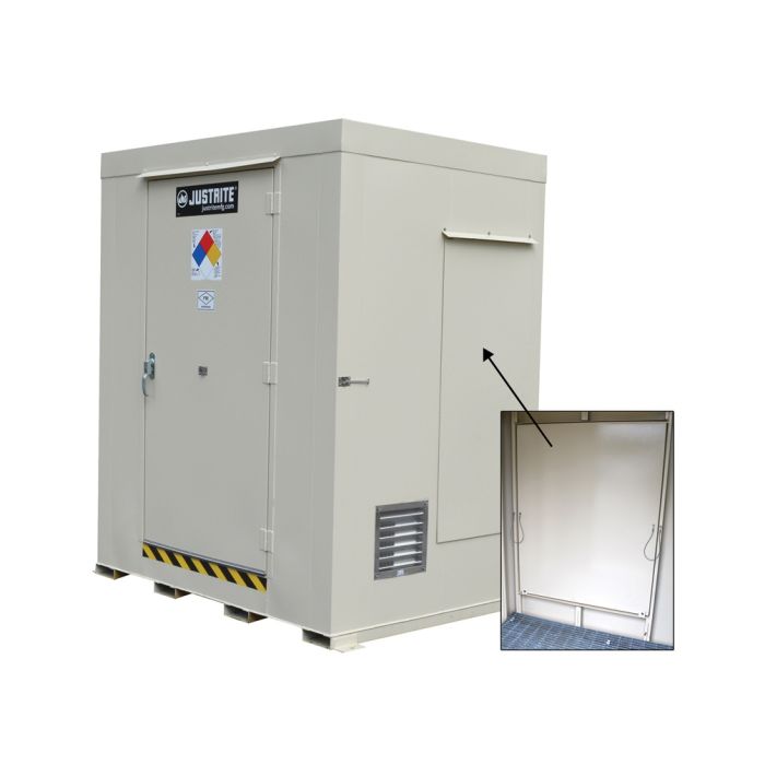Justrite 911021 2-Drum Non-Combustible Outdoor Safety Locker with Explosion Relief Panel - 67