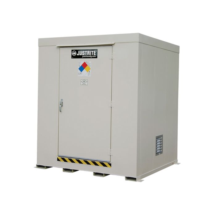 Justrite 911090 9-Drum Non-Combustible Outdoor Safety Locker without Explosion Relief Panel - 91