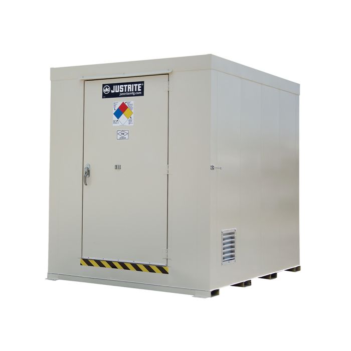 Justrite 911120 12-Drum Non-Combustible Outdoor Safety Locker without Explosion Relief Panel - 84