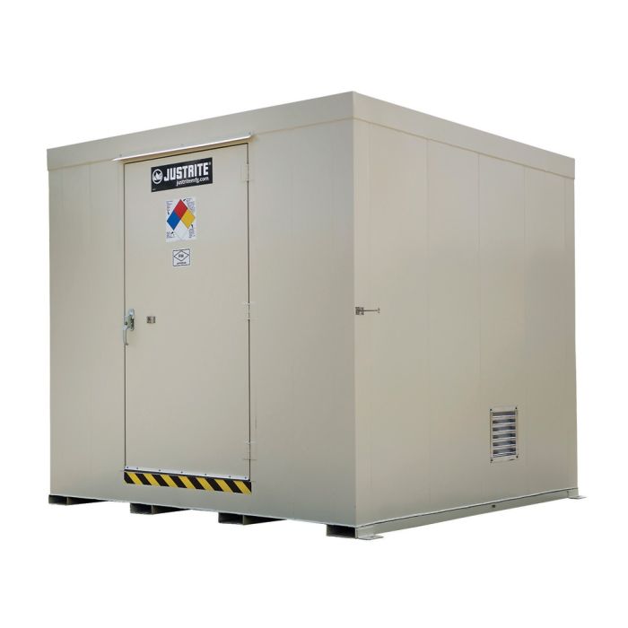 Justrite 911160 16-Drum Non-Combustible Outdoor Safety Locker without Explosion Relief Panel - 115