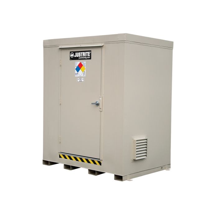 Justrite 912060 6-Drum 2-Hour Fire-Rated Outdoor Safety Locker without Explosion Relief Panel - 95