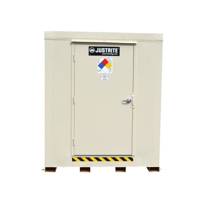 Justrite 913161 16-Drum 4-Hour Fire-Rated Outdoor Safety Locker with Explosion Relief Panel - 119