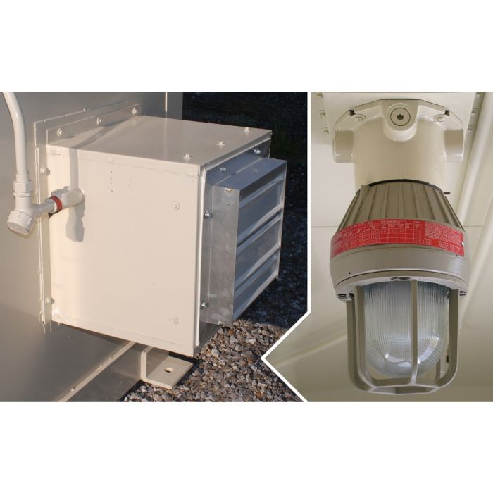 Justrite Explosion Proof Interior Light and Fan Packages for Outdoor Safety Lockers