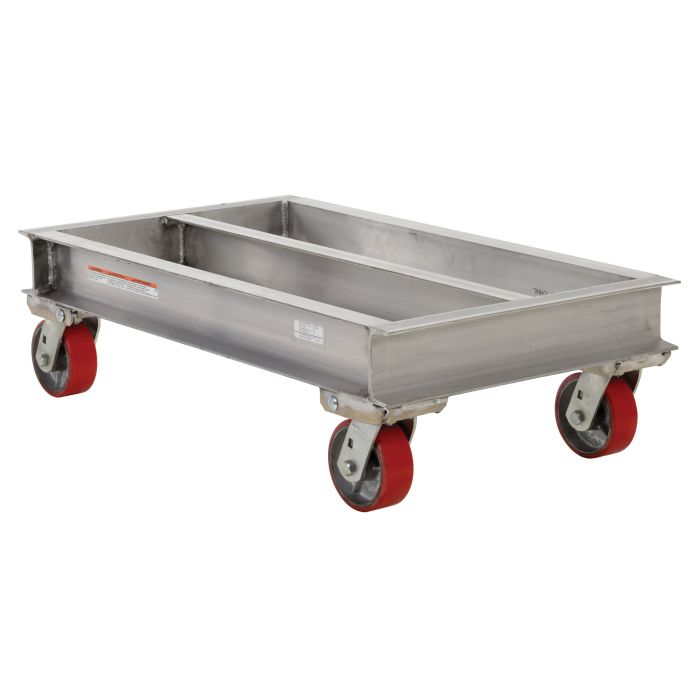 Vestil Aluminum Channel Dolly with Poly-On-Steel Casters