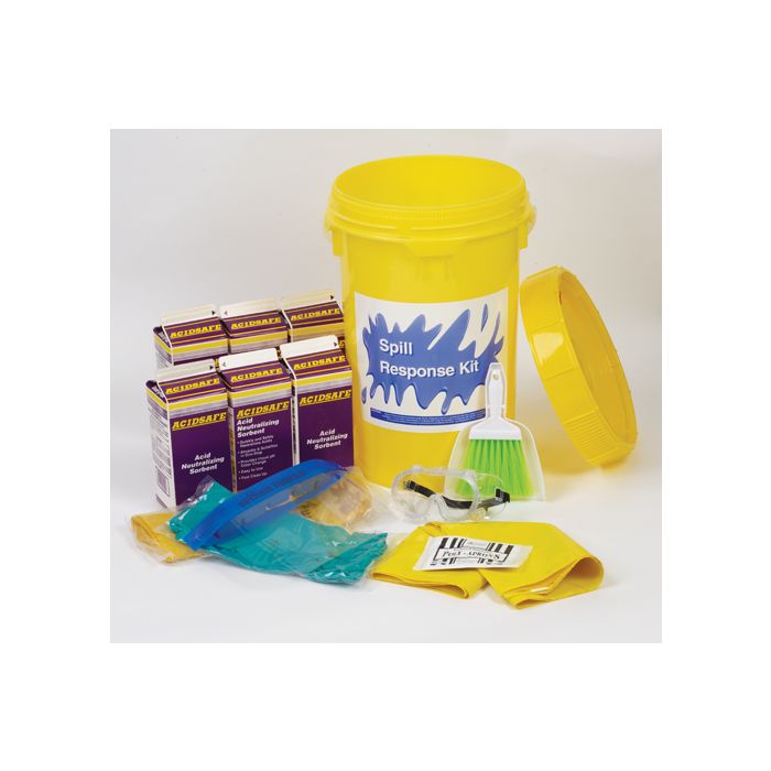 Wyk AS3105 Acid Safe Screw Top White 6-1/2 Gallon UN/DOT Pail Spill Kit