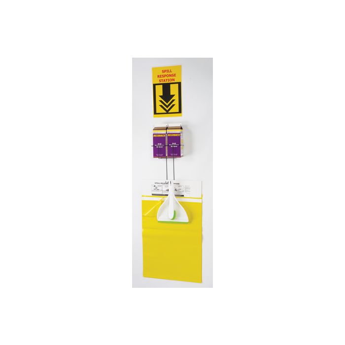 Wyk AS3200 Acid Safe Wall Mount Spill Station with Counter Broom & Dust Pan - 3 Per Pack
