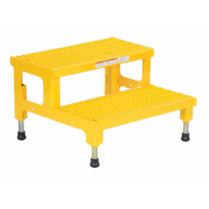 Vestil ASP-24 Adjustable Steel Step-Mate Stands with Serrated Deck - 23-13/16