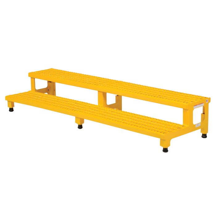 Vestil ASP-72 Adjustable Steel Step-Mate Stands with Serrated Deck - 72-1/16